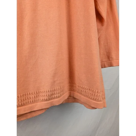 Christopher Banks 100% Cotton Button Cardigan Peach Size L Knit Preppy Office - Picture 9 of 10